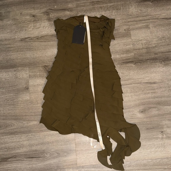 Mistress Rocks Olive Strapless ruffle mini dress - Picture 7 of 13